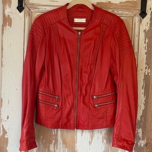 Danier Bold Red Leather Jacket